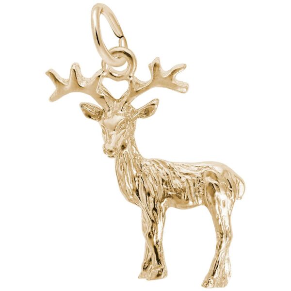 Gold Reindeer Charm