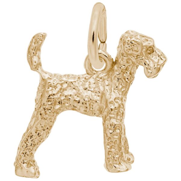 Gold Airedale Charm