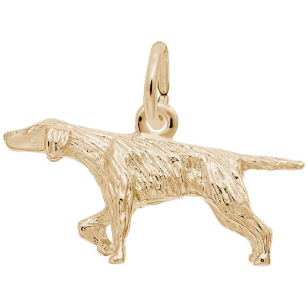 Gold Pointer Dog Charm